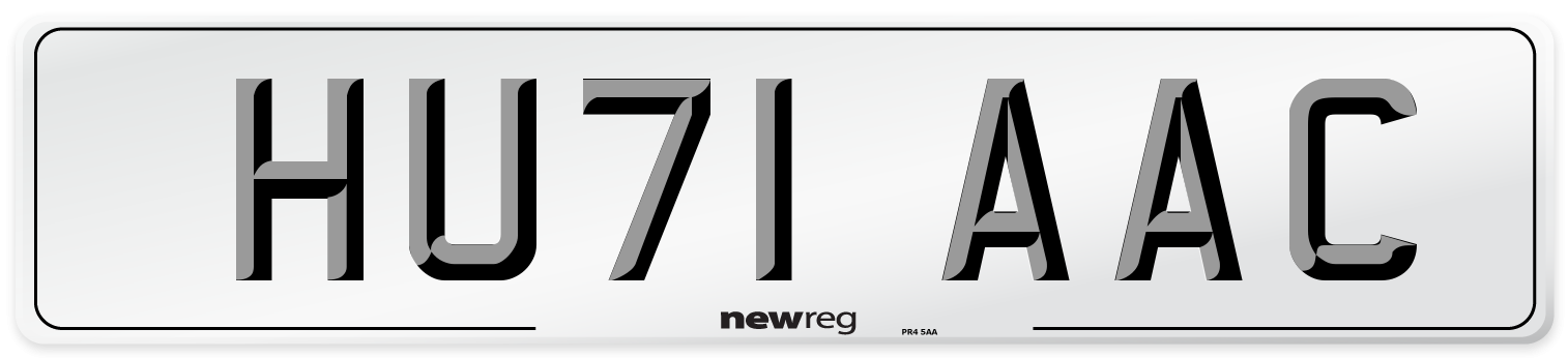 HU71 AAC Number Plate from New Reg